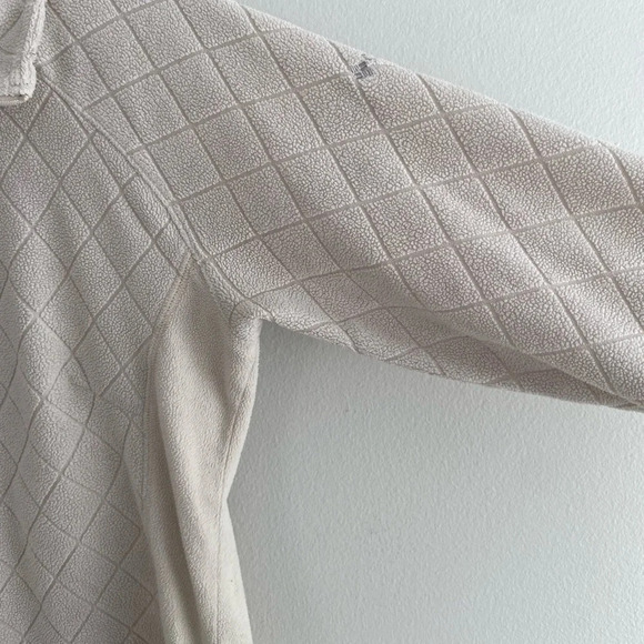 COLUMBIA Cream 1/4 Zip Fleece Diamond Patterned Sweater Size XS - Picture 5 of 14